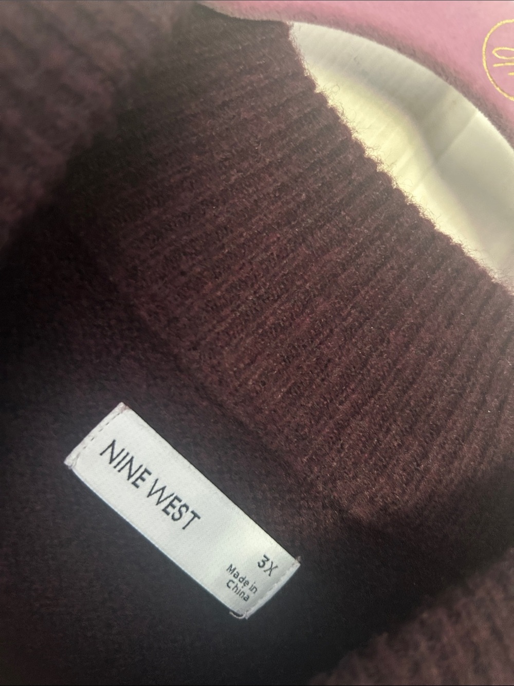 NWT Nine West midnight grape raglan sleeve high neck sweater size 3X - Picture 5 of 6